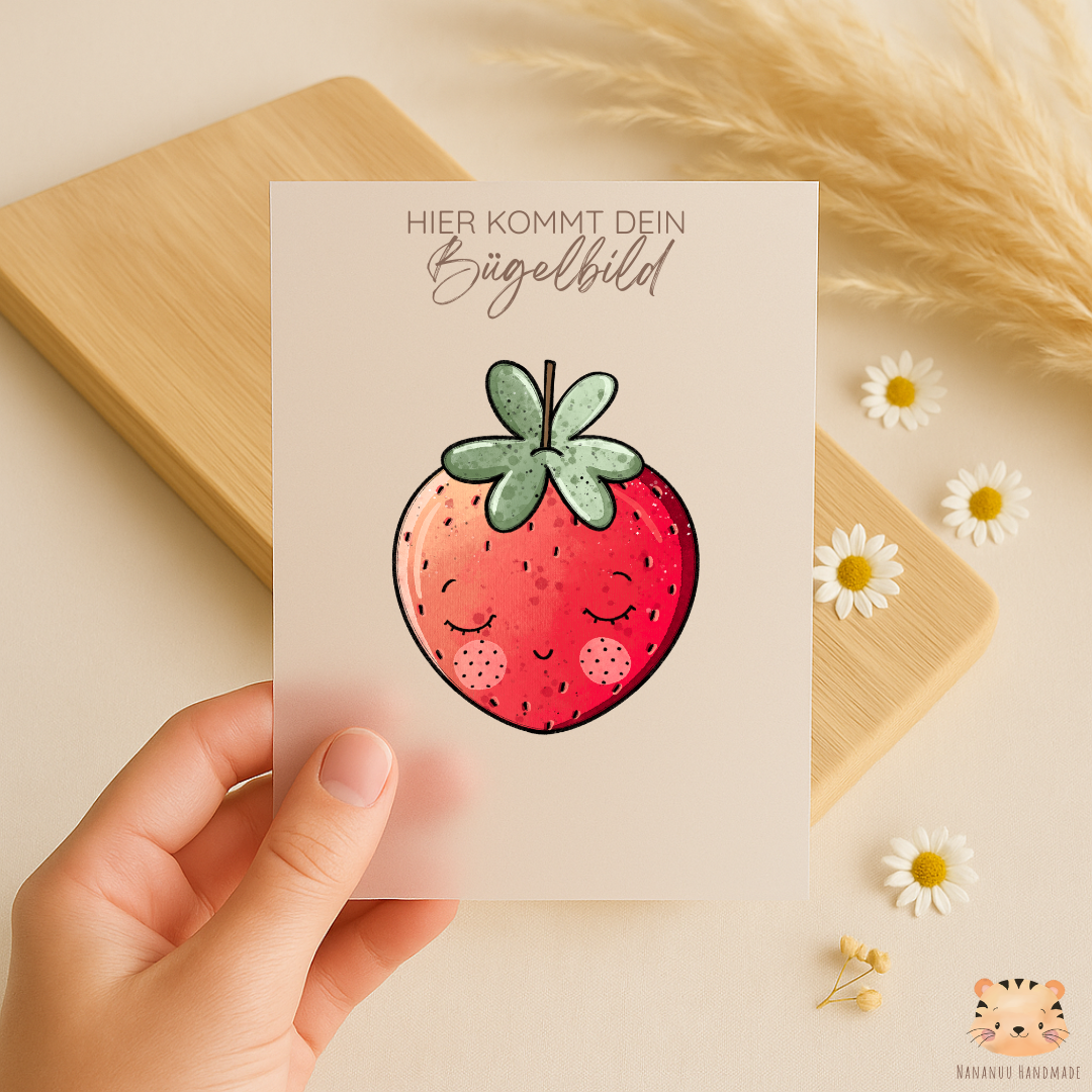 Vorbestellung: Bügelbild Erdbeeren