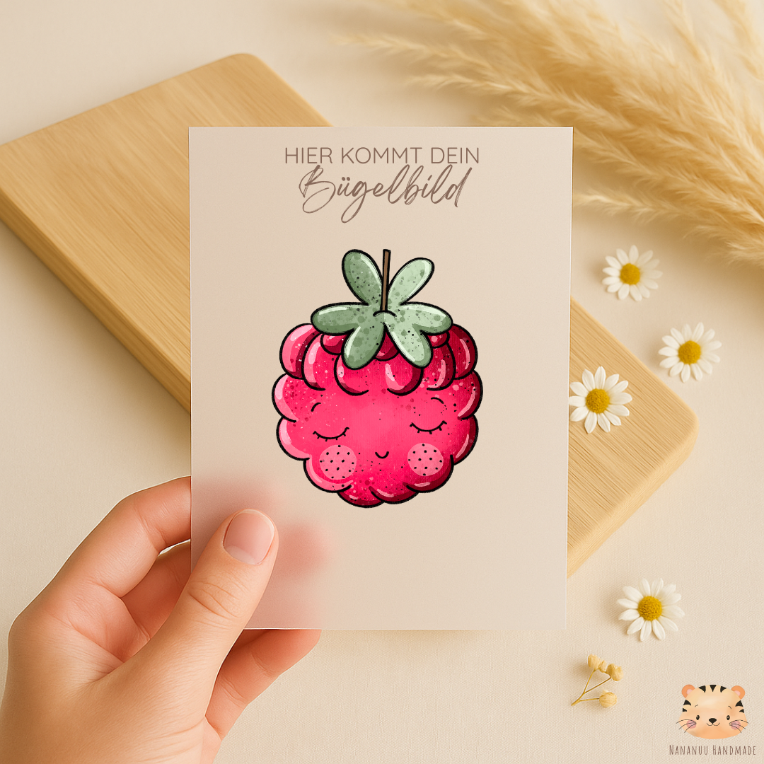 Vorbestellung: Bügelbild Himbeeren