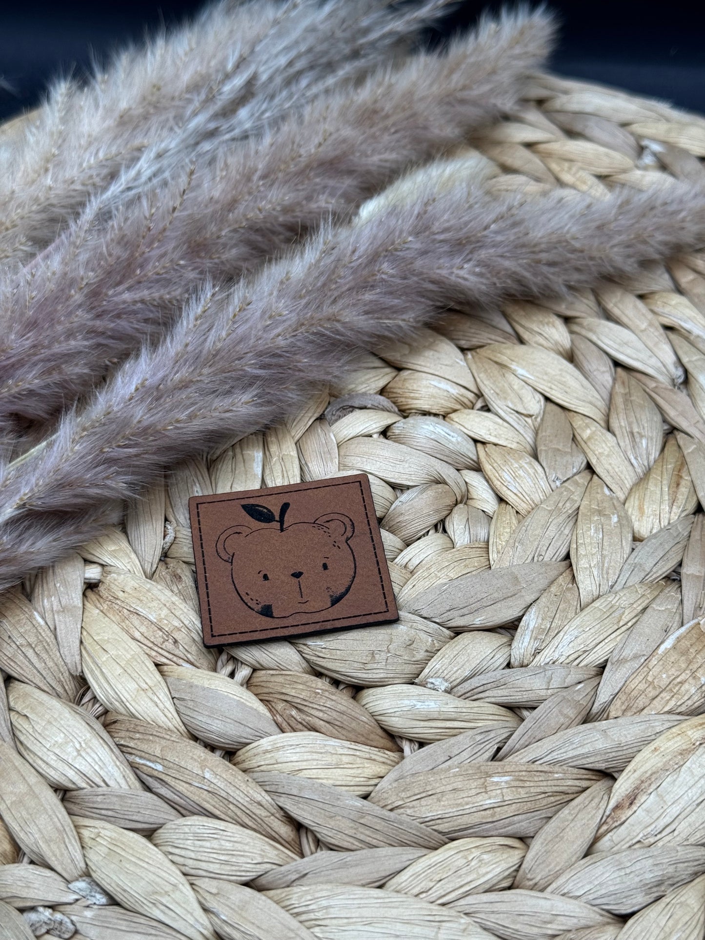 Kunstleder-Label Apfelteddy