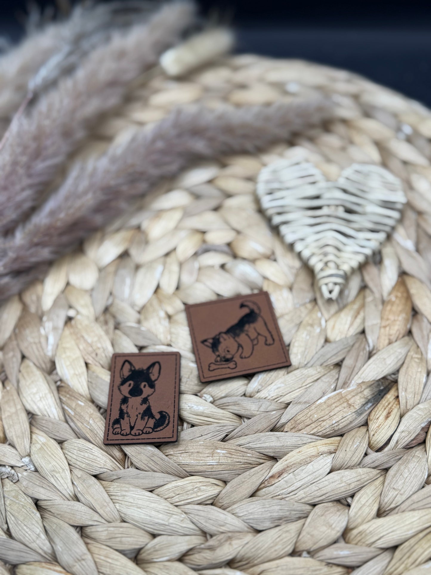 Kunstleder-Label Schäferhund Adonis