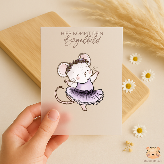 Vorbestellung: Bügelbild Tanzmaus