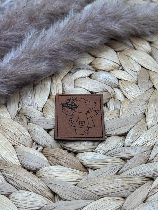 Kunstleder-Label Frühlingsbärchen