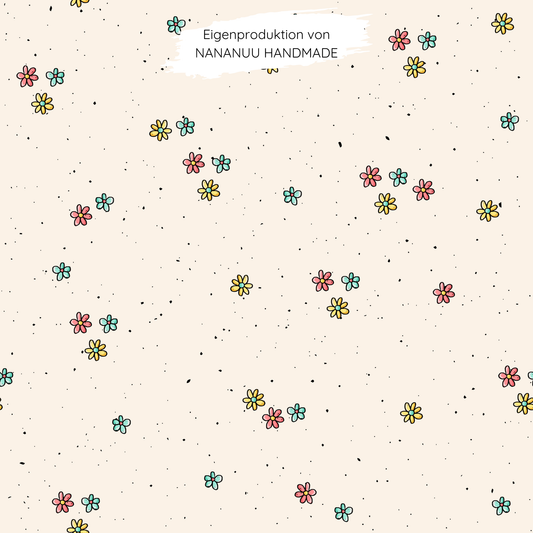 Vorbestellung: Bio French Terry Alpaka Blumen Kombi