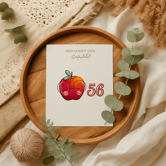 Größenlabel Apfel rot