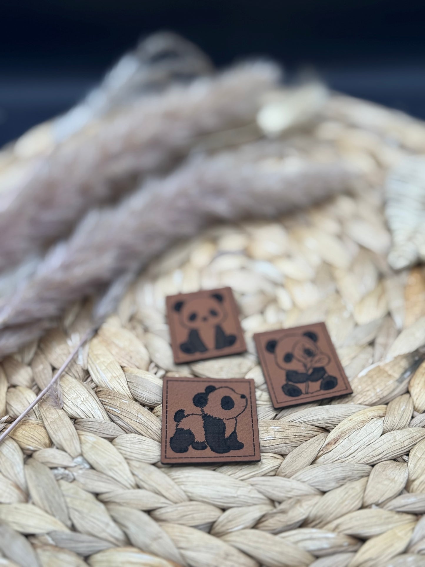 Kunstleder-Label Bambusbärchen