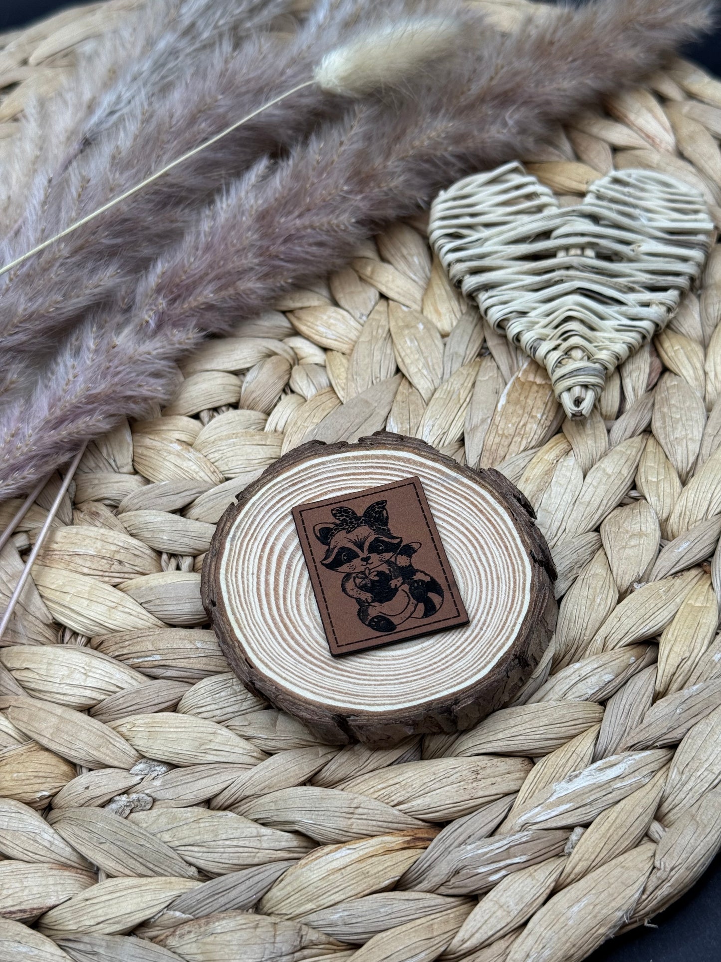 Kunstleder-Label Waschbärchen