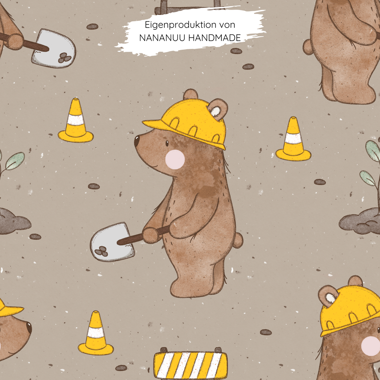 French Terry Bär der Baumeister