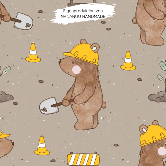 French Terry Bär der Baumeister