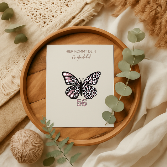 Größenlabel Butterfly Leo Pink