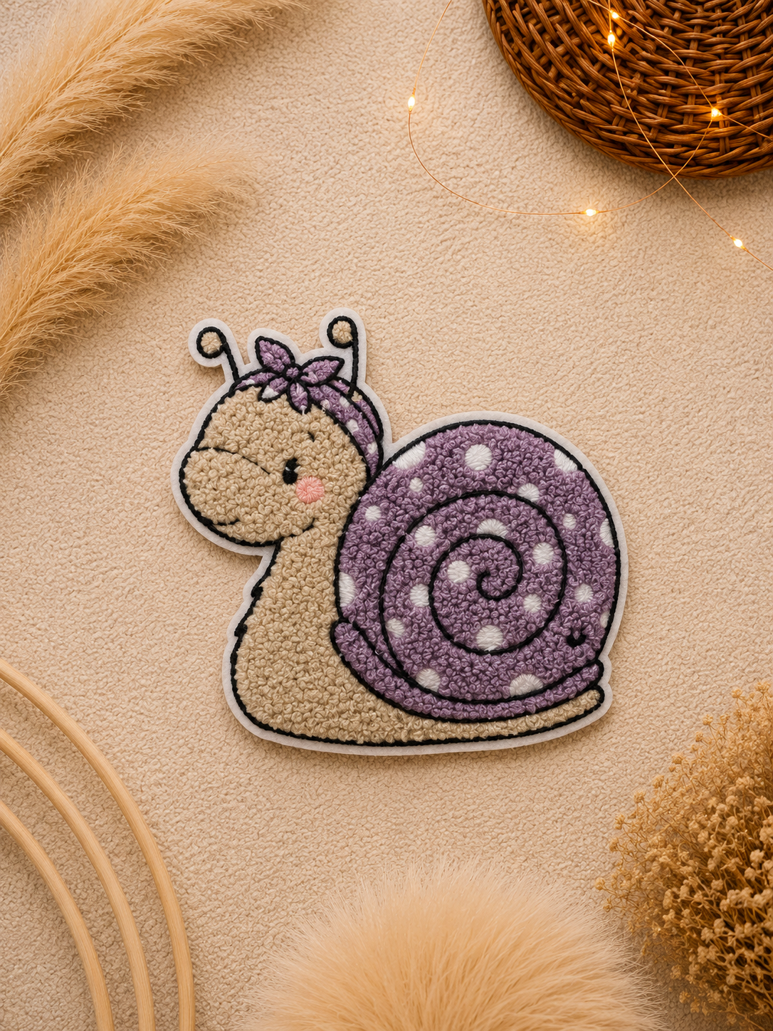Coming Soon: Chenille Patch Schnecke lavendel