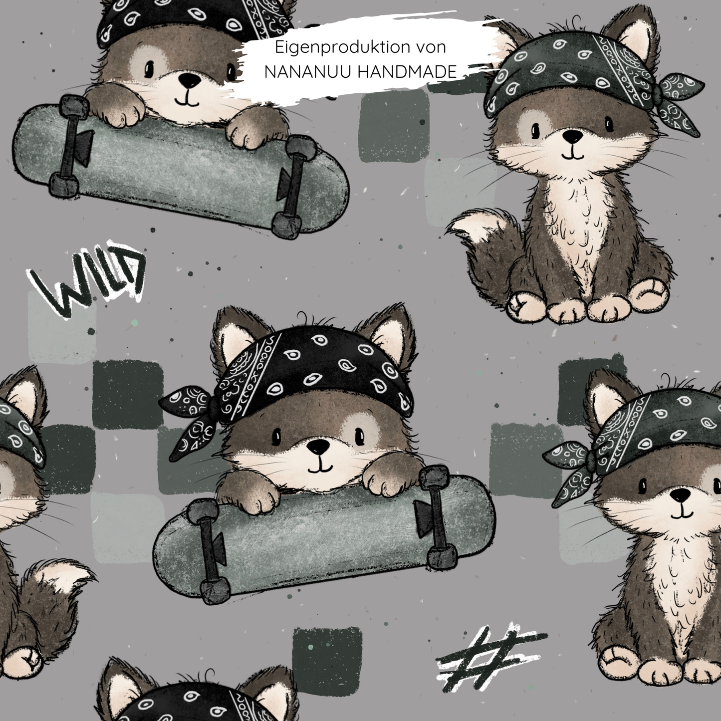 Vorbestellung: French Terry Checkerwolf