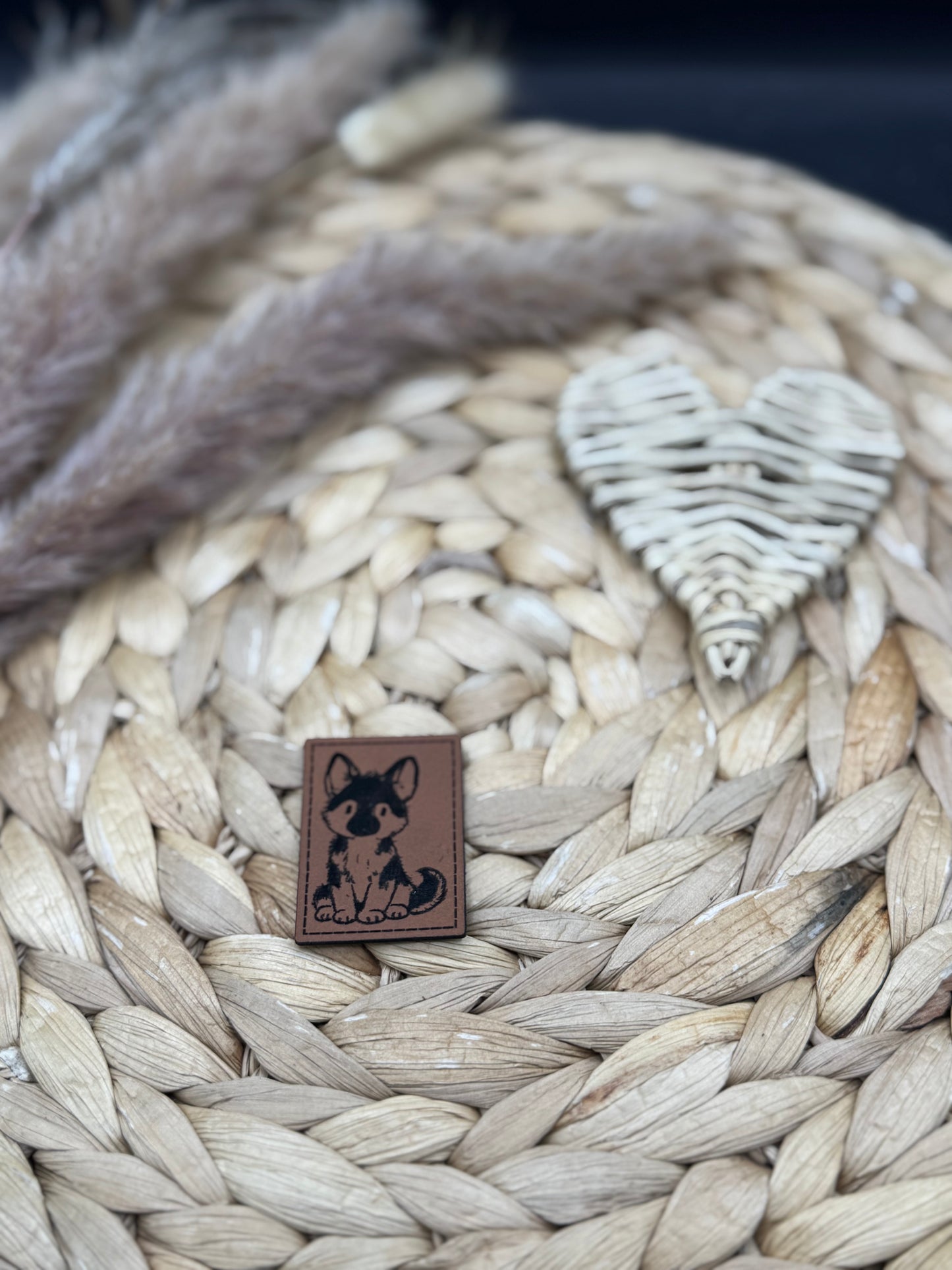 Kunstleder-Label Schäferhund Adonis