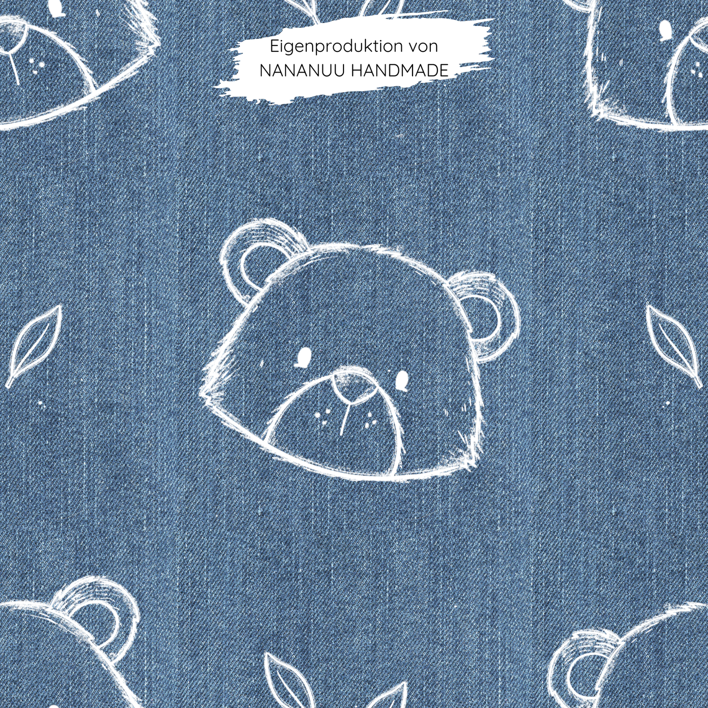 Jersey Denim Bärchen dunkel