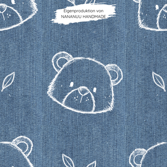 Jersey Denim Bärchen dunkel