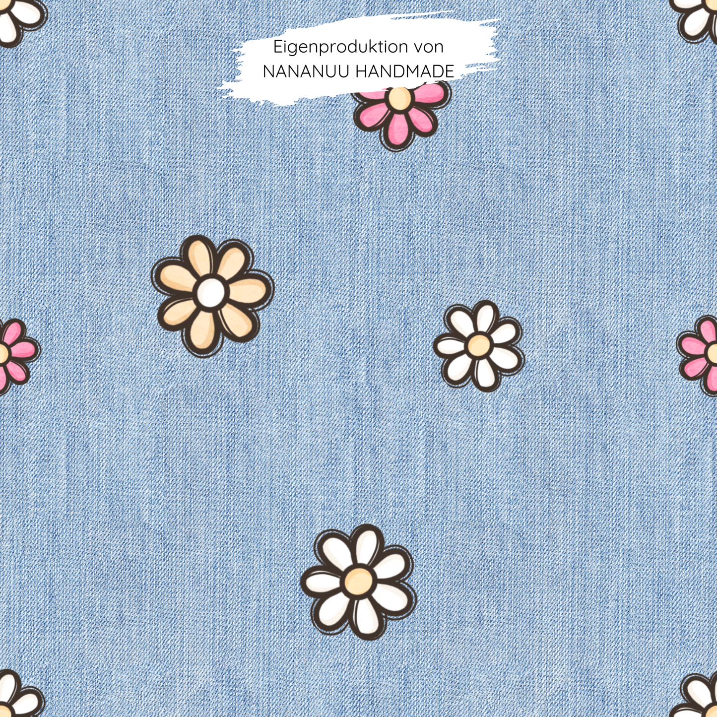 Jersey Denim Blümchen