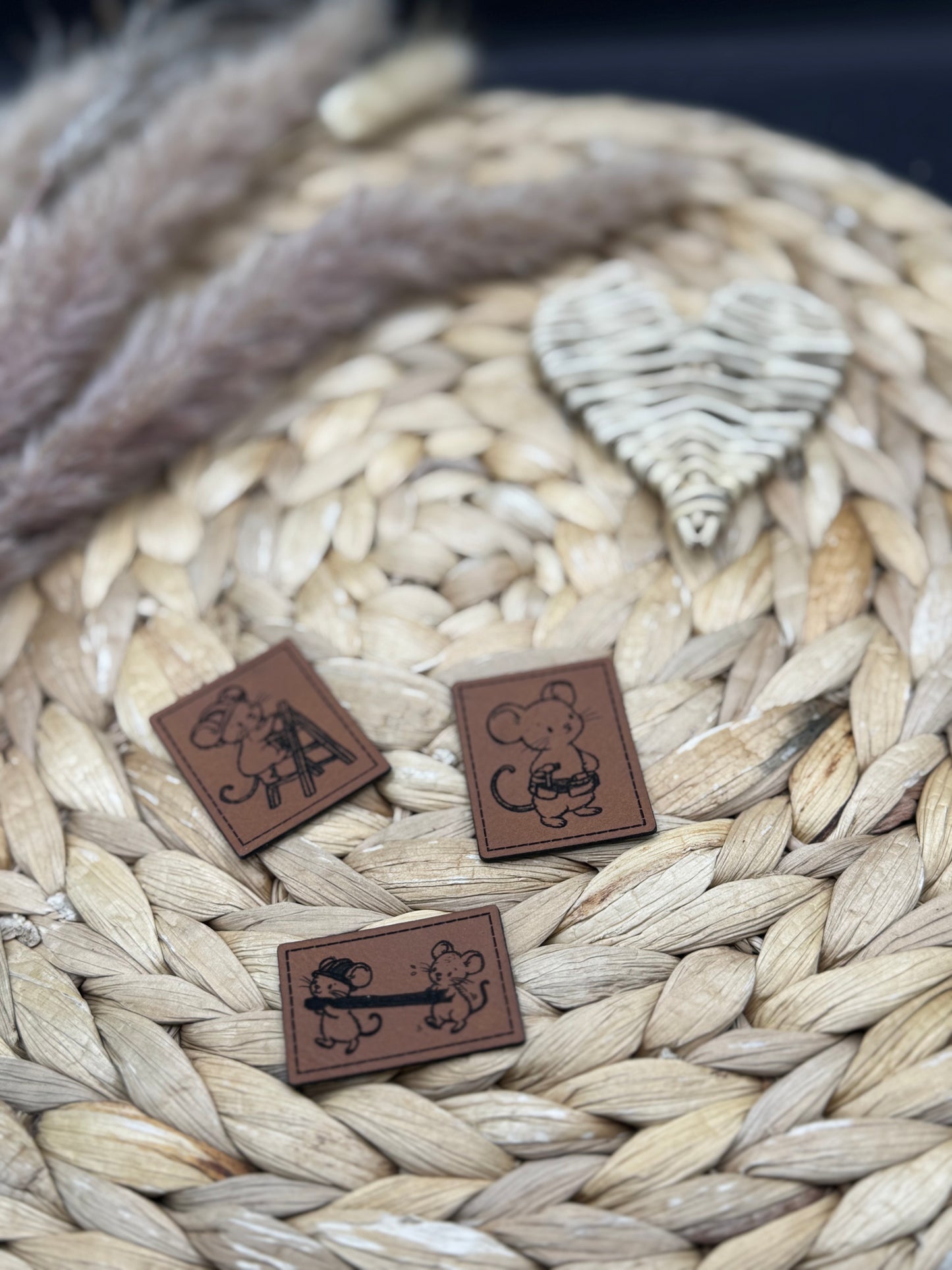 Kunstleder-Label Baustellenmäuse