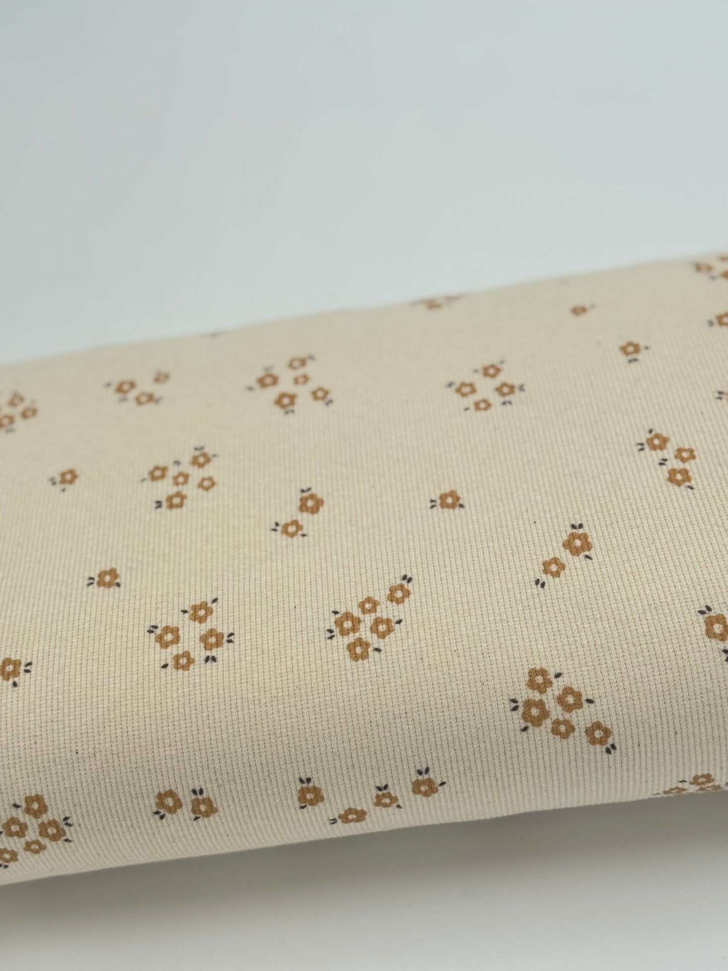 Rib-Jersey Blumen creme