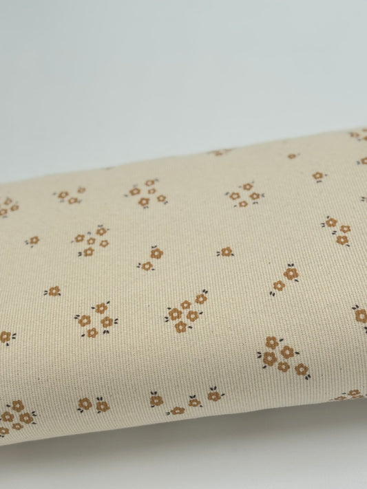 Rib-Jersey Blumen creme