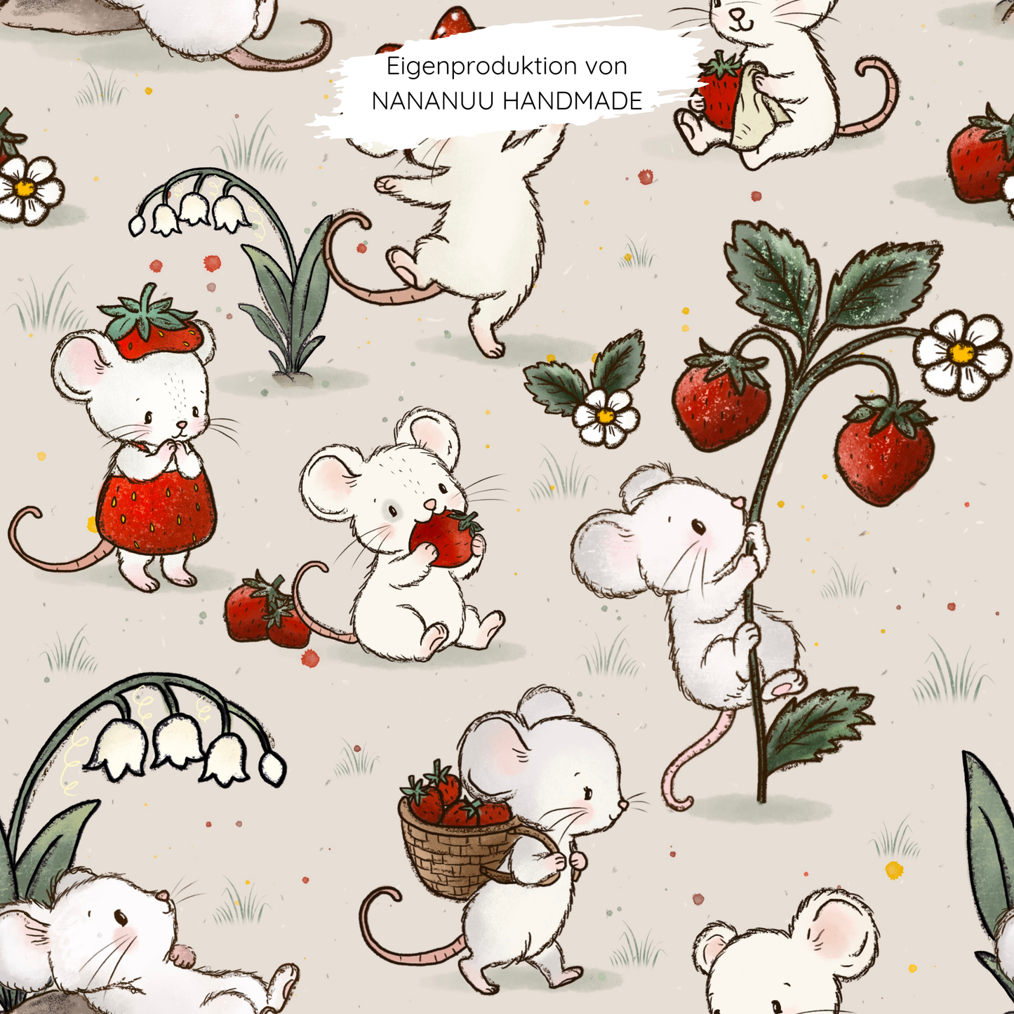 Jersey Erdbeermäuse beige