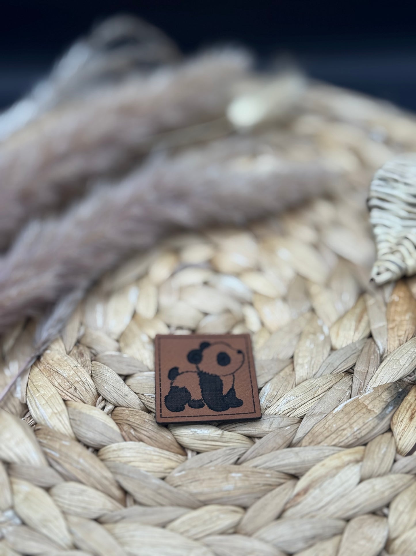 Kunstleder-Label Bambusbärchen