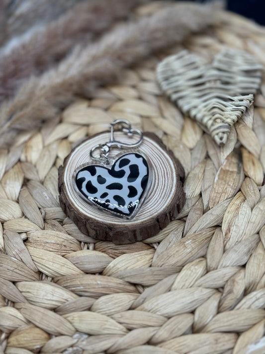 Schlüsselanhänger Leo Herz weiß 5cm