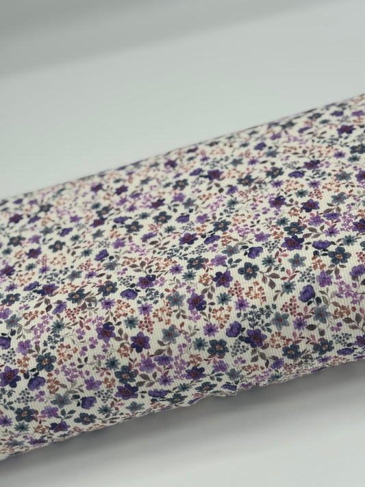 Rib-Jersey Blumentraum lila