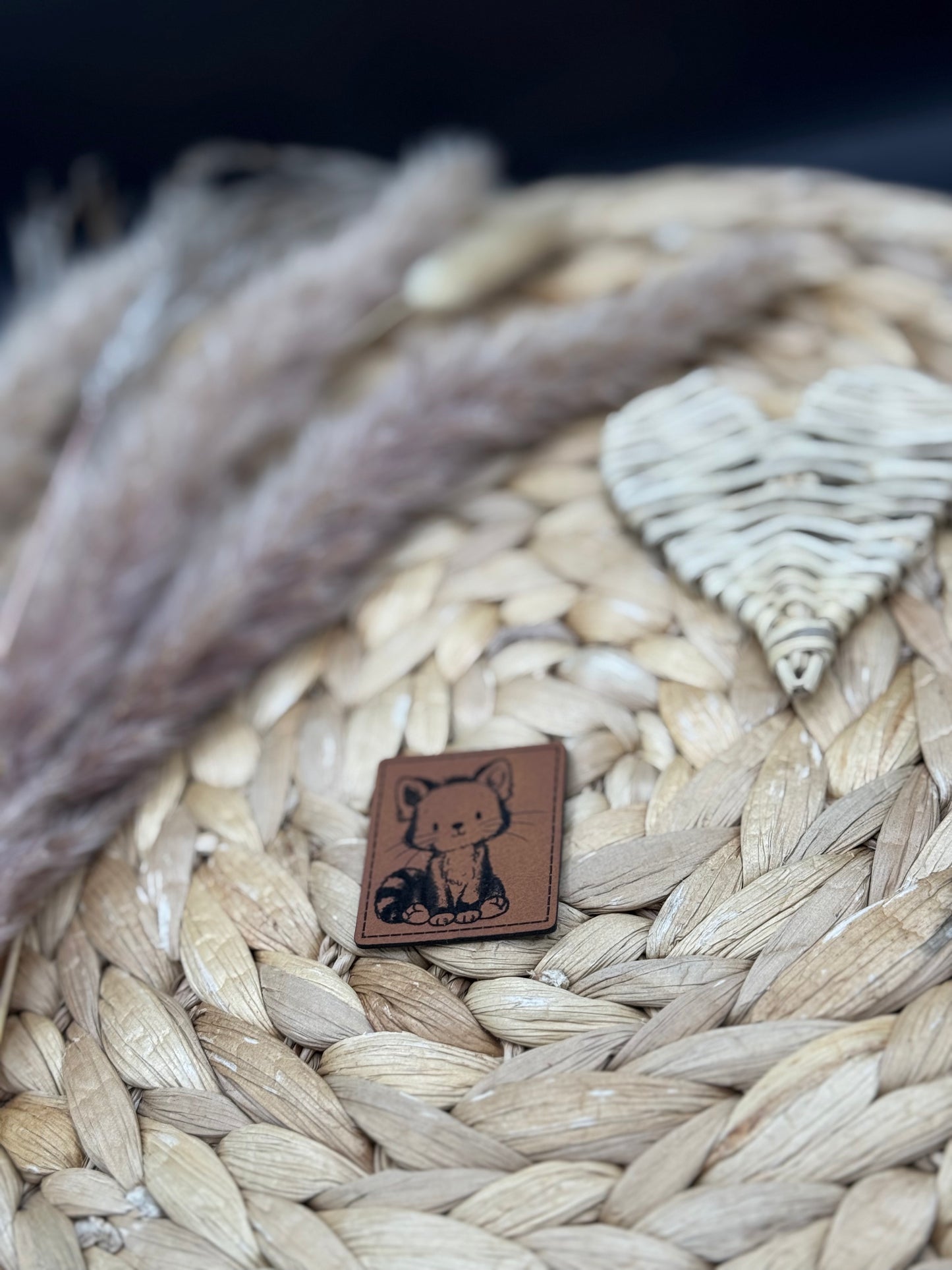 Kunstleder-Label Roter Pandabär