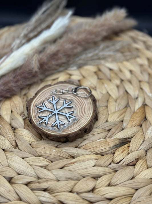 Schlüsselanhänger Schneeflocke 5cm