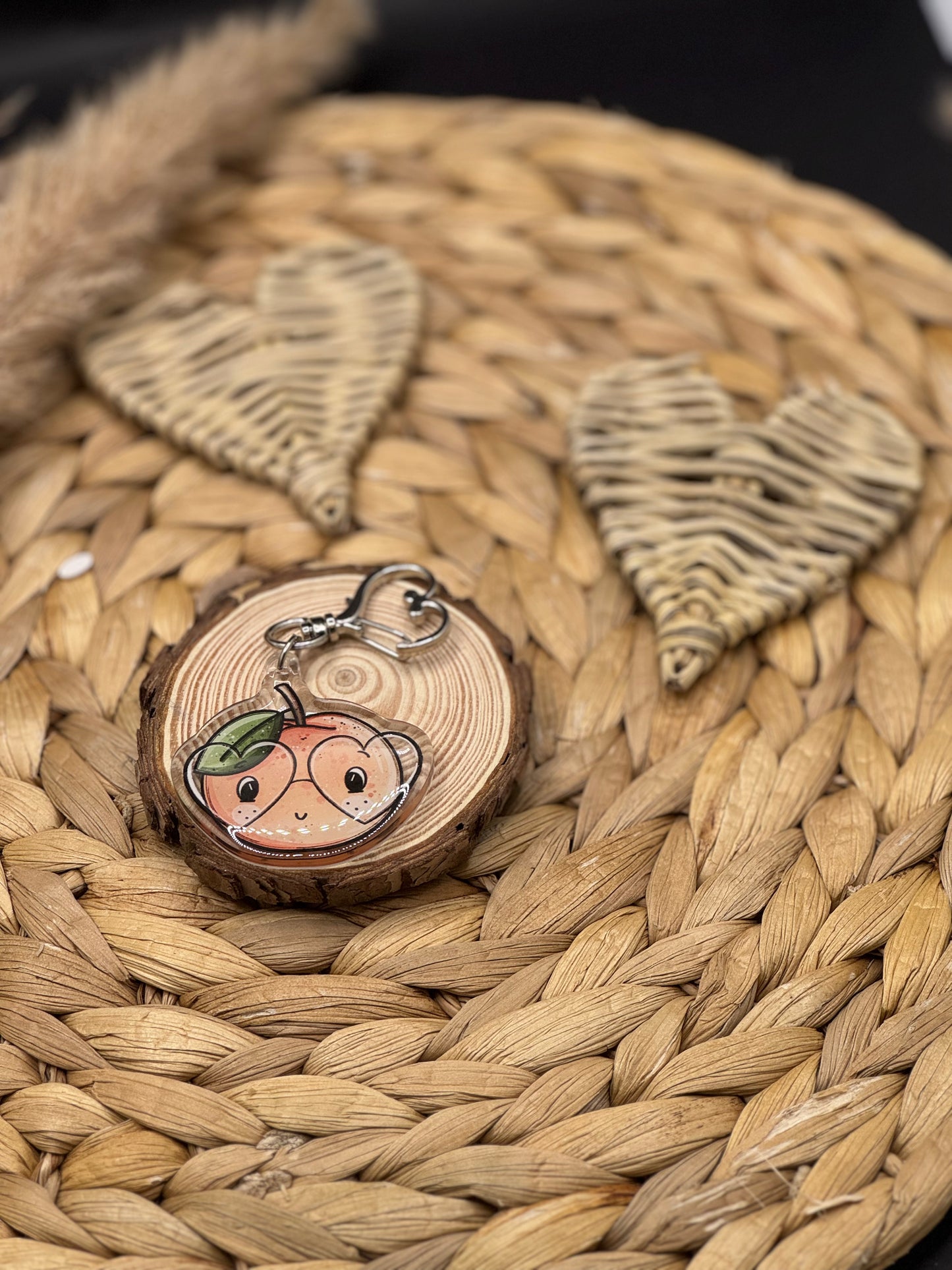 Schlüsselanhänger Pfirsich 5cm