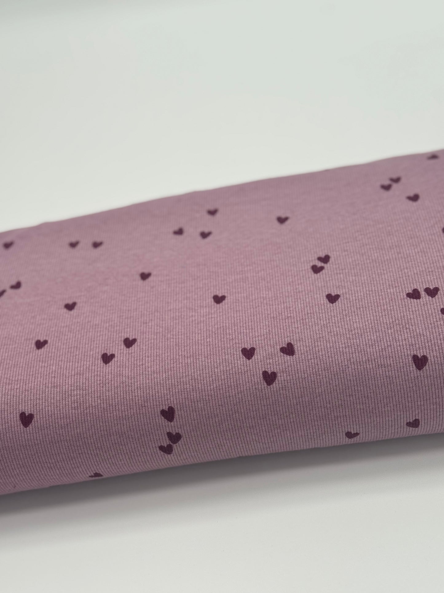 Rib-Jersey Herzregen mauve