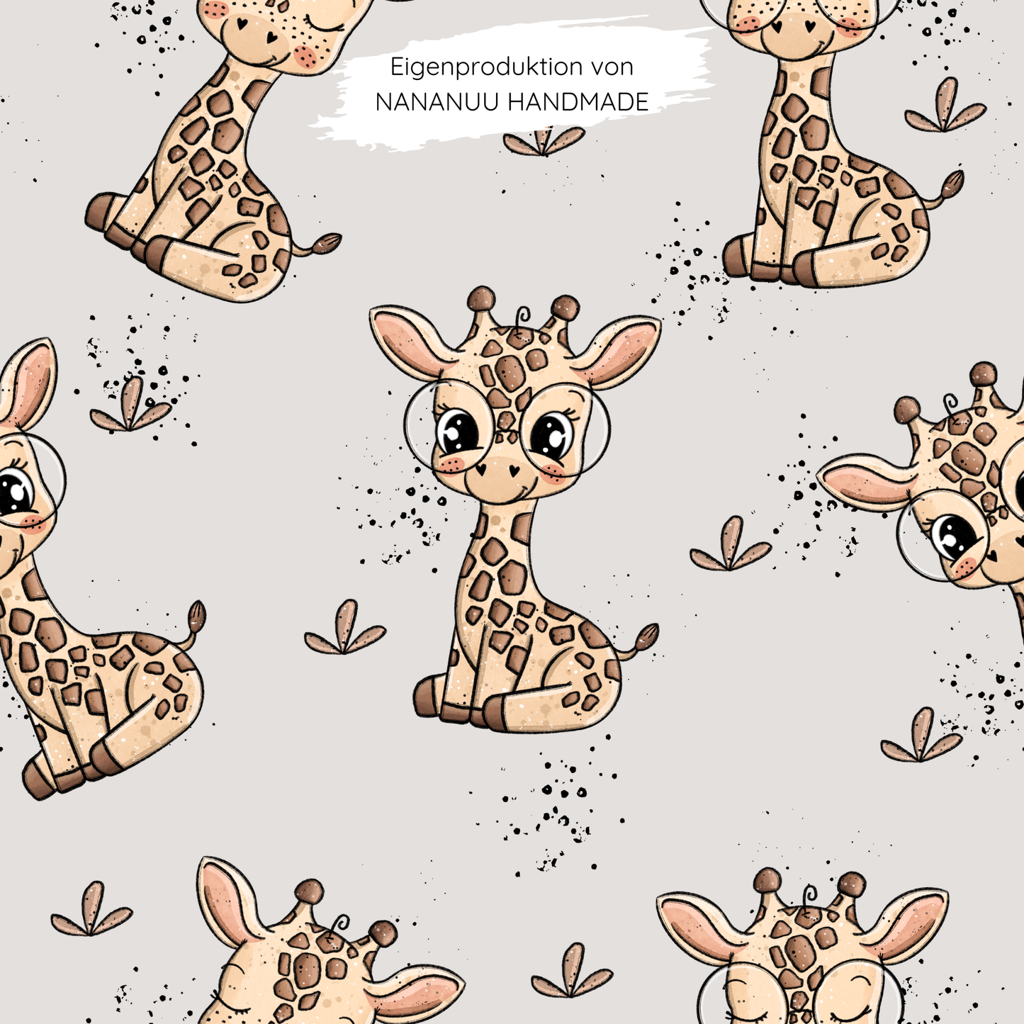 French Terry Giraffe Gina beige 80cm