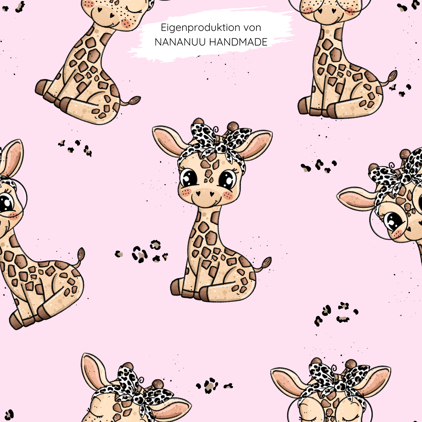 French Terry Giraffe Gina rosa