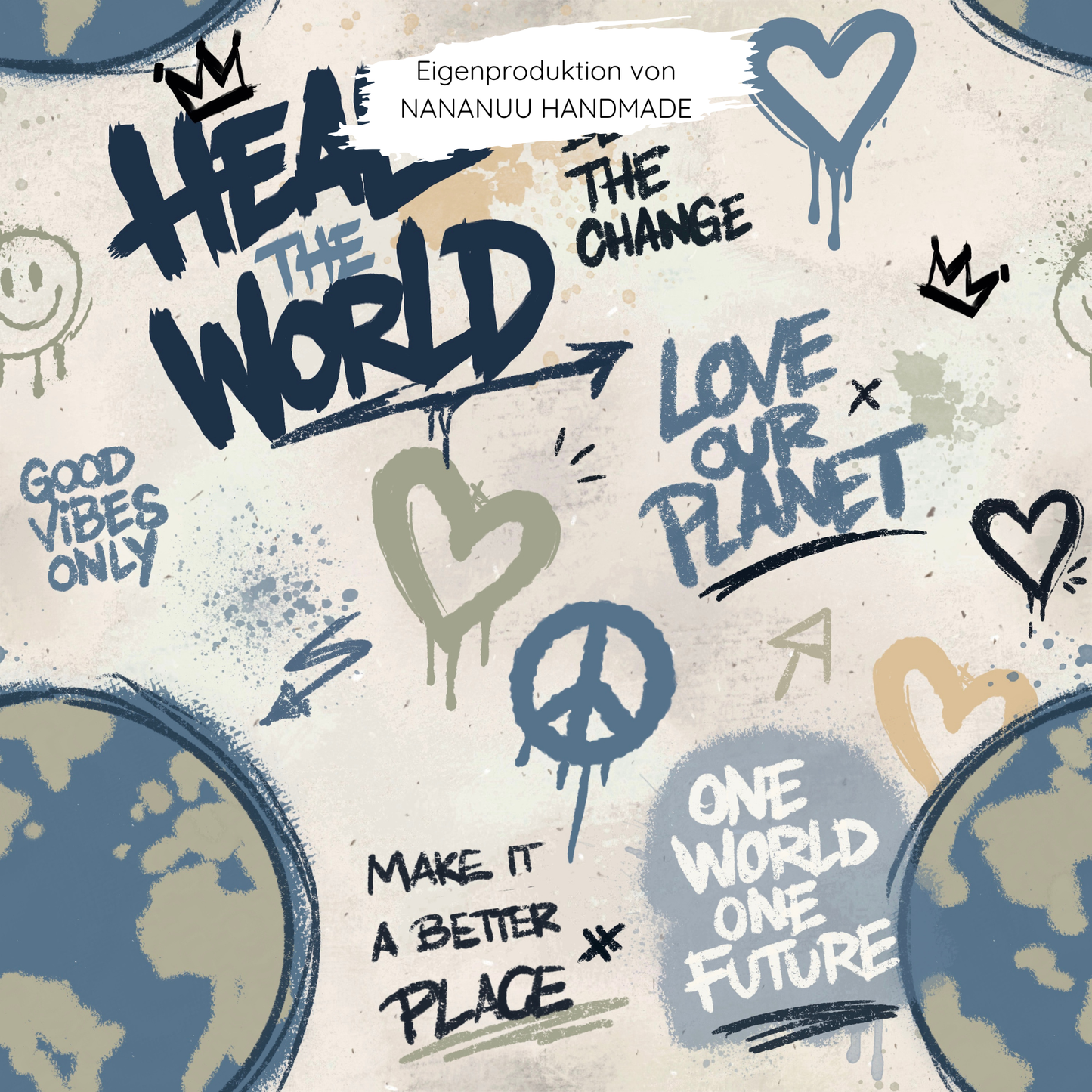Vorbestellung: French Terry Heal the world