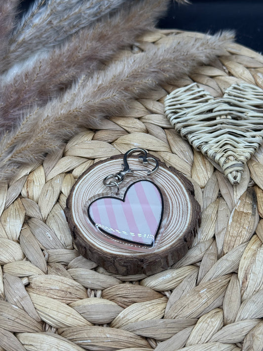 Schlüsselanhänger Herz gestreift 5cm