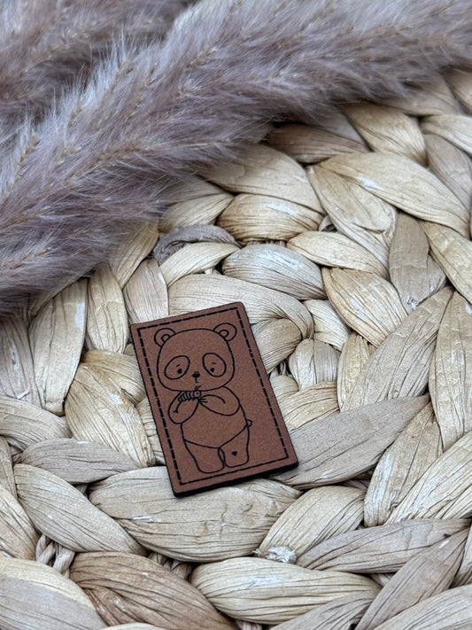 Kunstleder-Label Panda