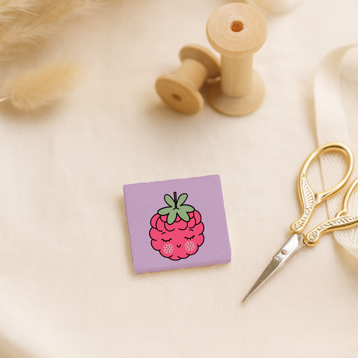 Weblabel Himbeere | 4 Stück