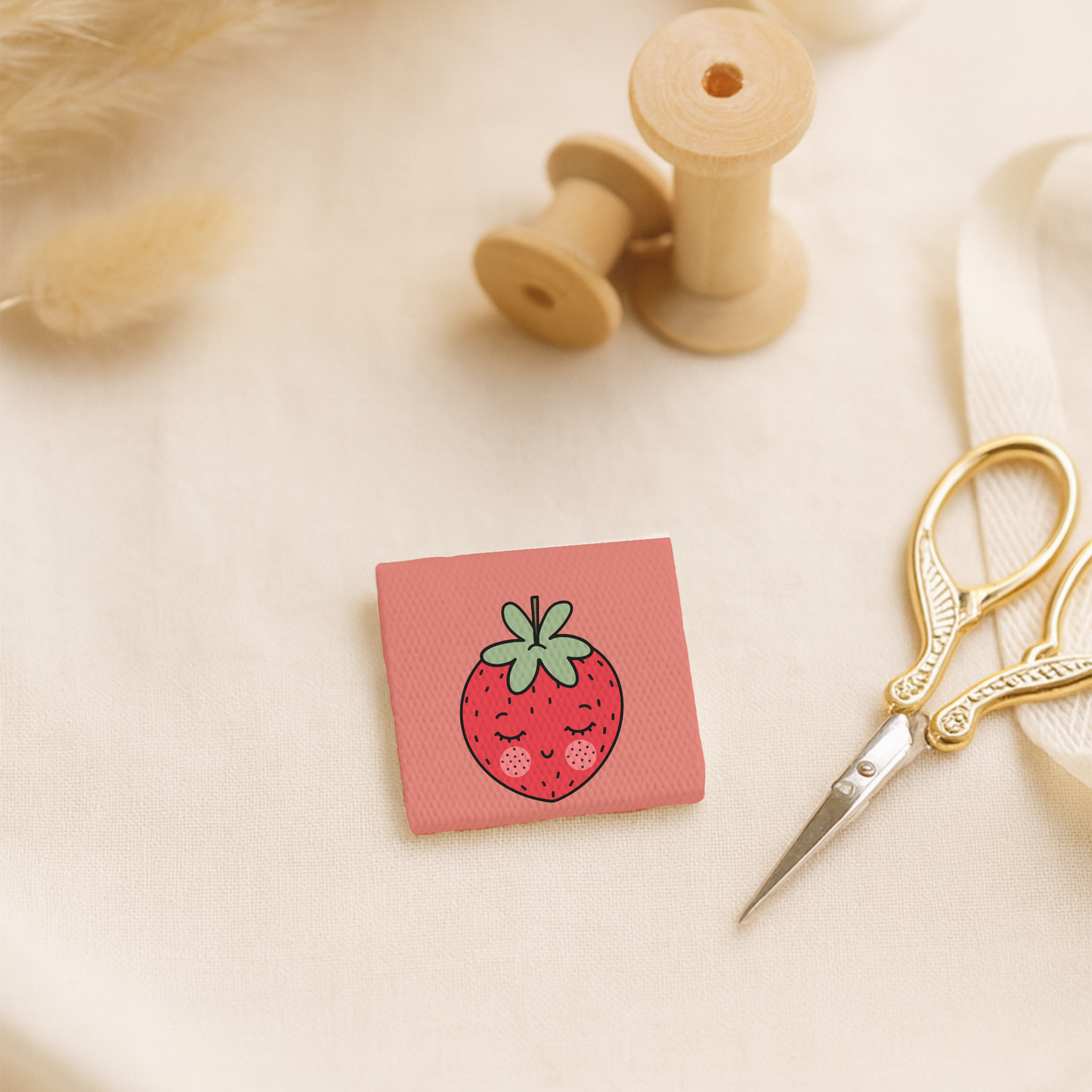 Weblabel Erdbeere | 4 Stück