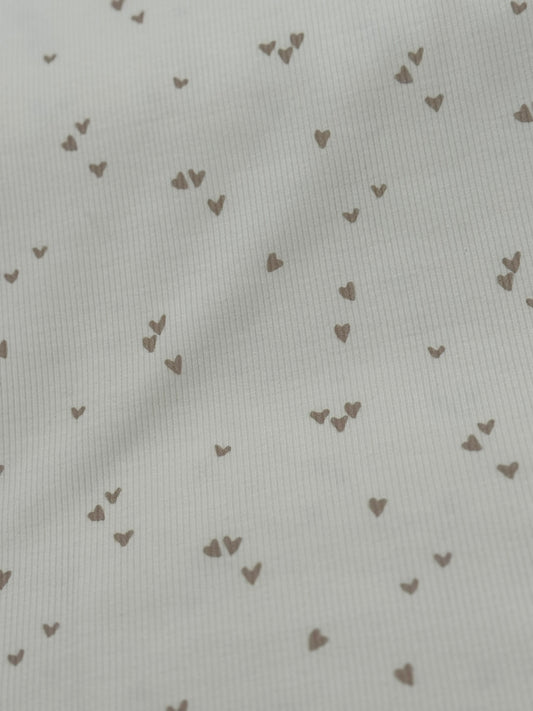 Rib-Jersey Herzchen hellbeige
