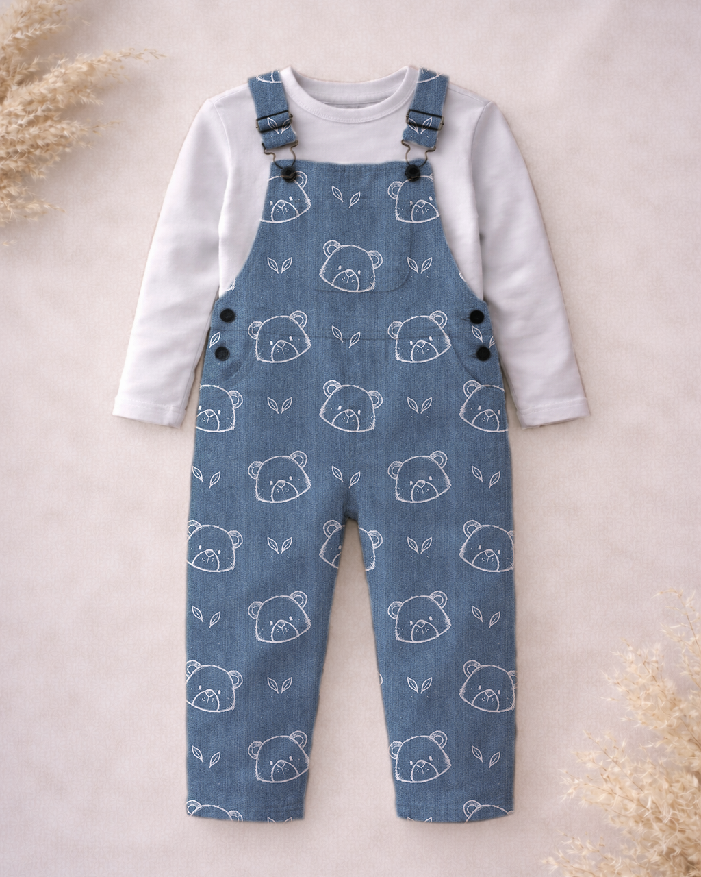Jersey Denim Bärchen dunkel