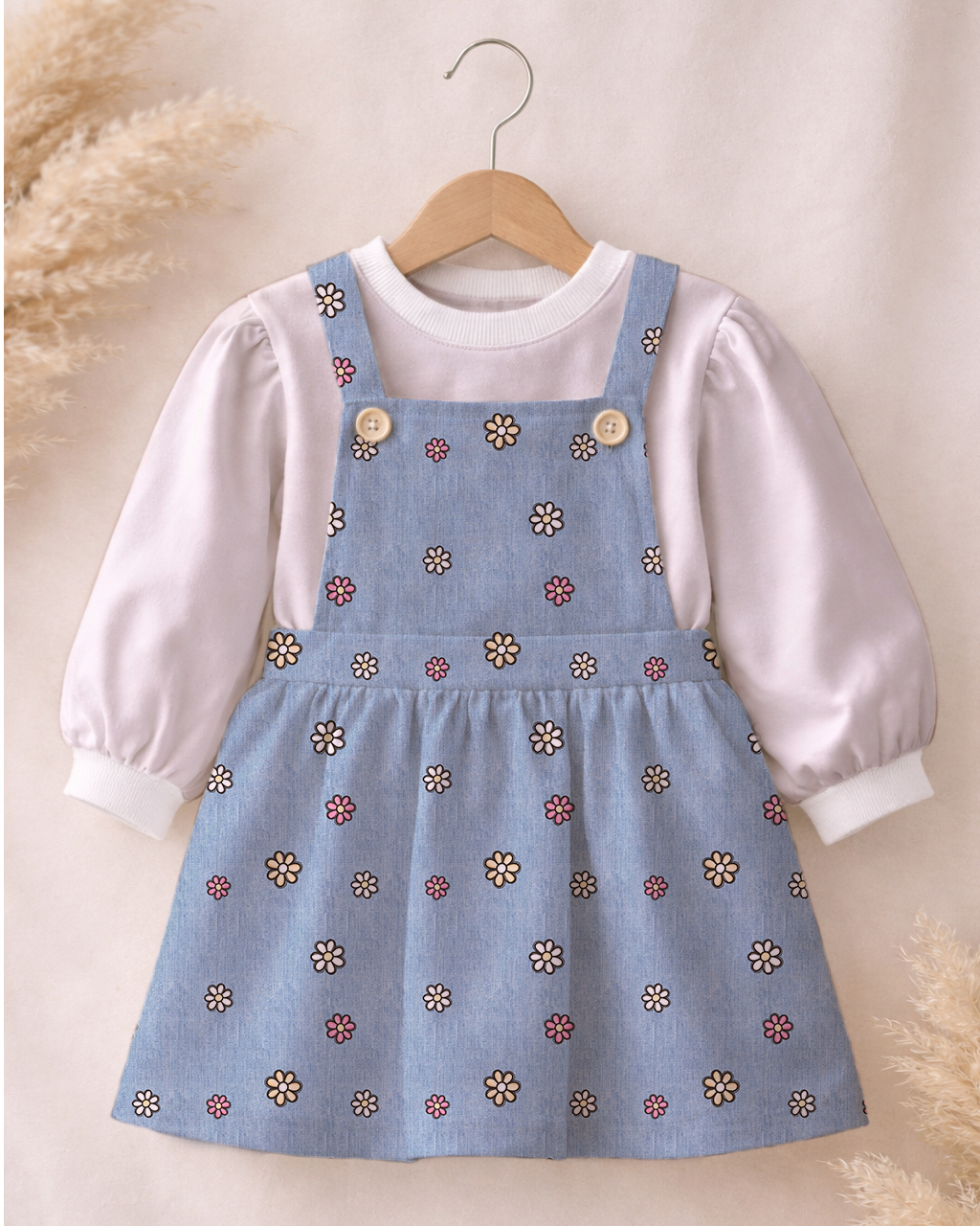 Jersey Denim Blümchen