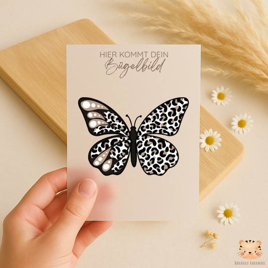 Bügelbild Leo Butterfly Beige