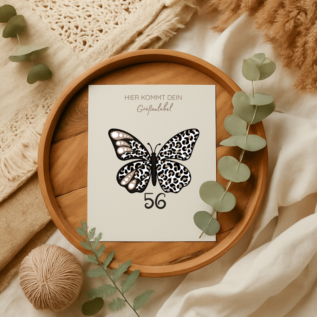 Größenlabel Leo Butterfly Beige