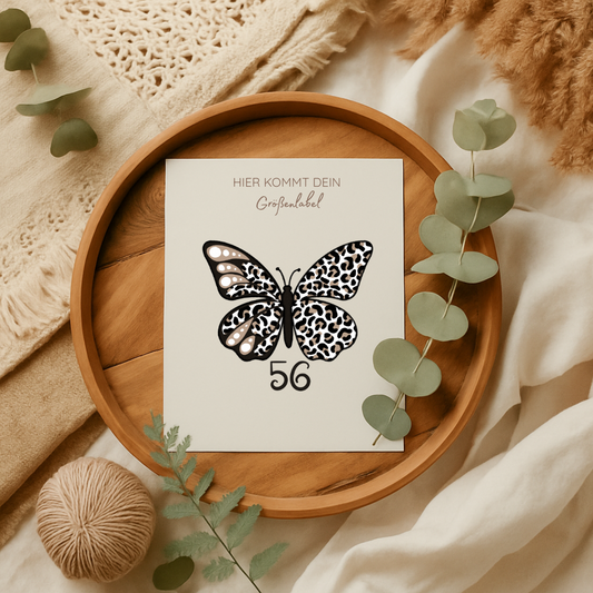 Größenlabel Leo Butterfly Beige