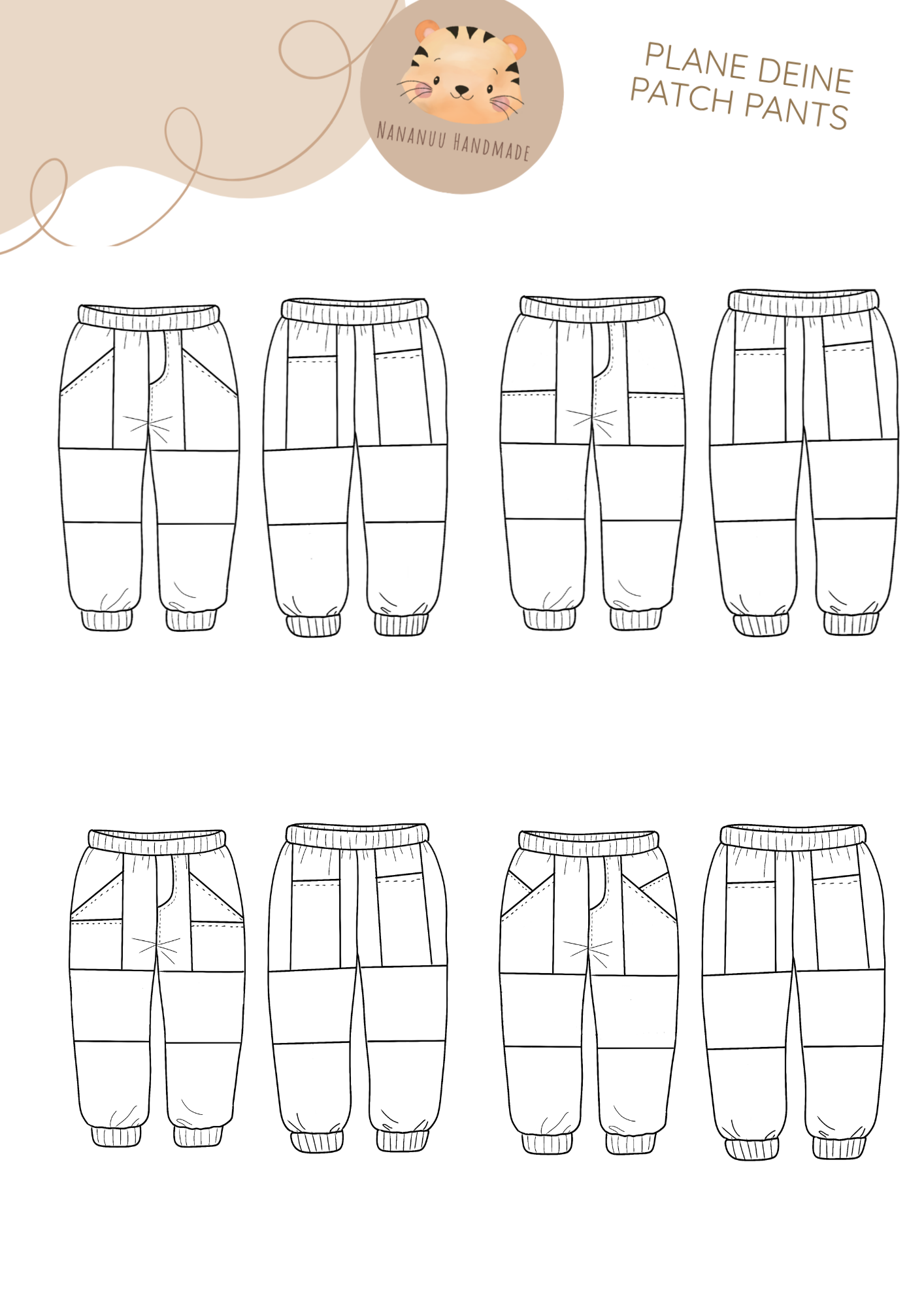 Malvorlage: Plane deine Patch Pants