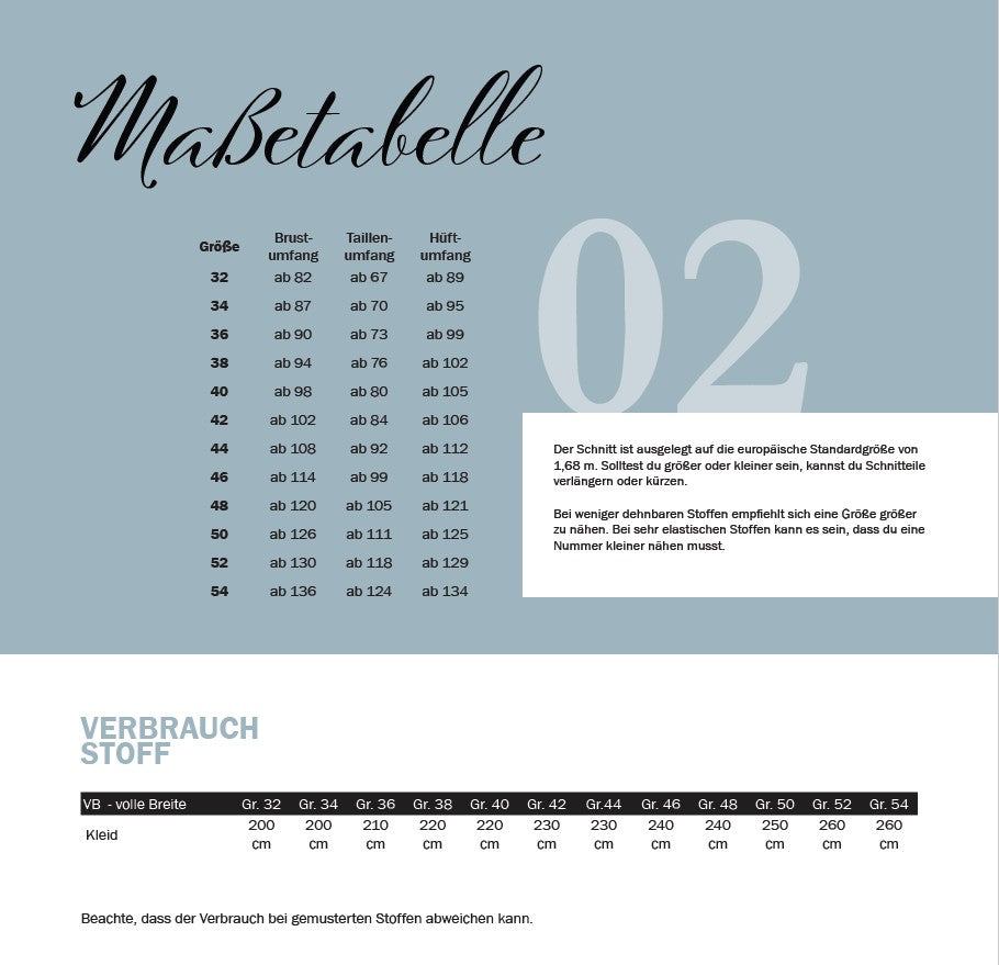 Kleid Blauregen Damen 32-54