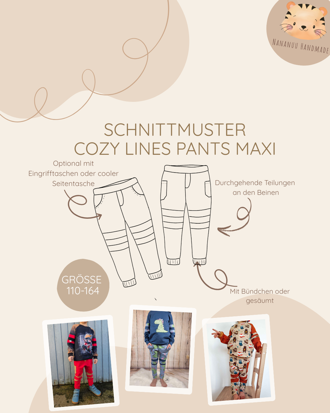 Cozy Lines Pants MAXI 110-164