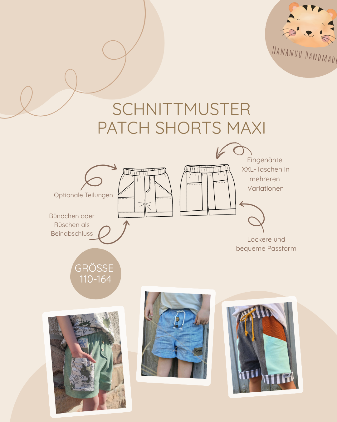 Patch Shorts MAXI 110-164