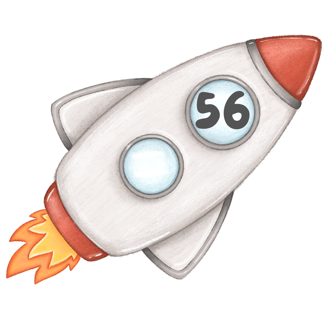 Größenlabel Rakete rot