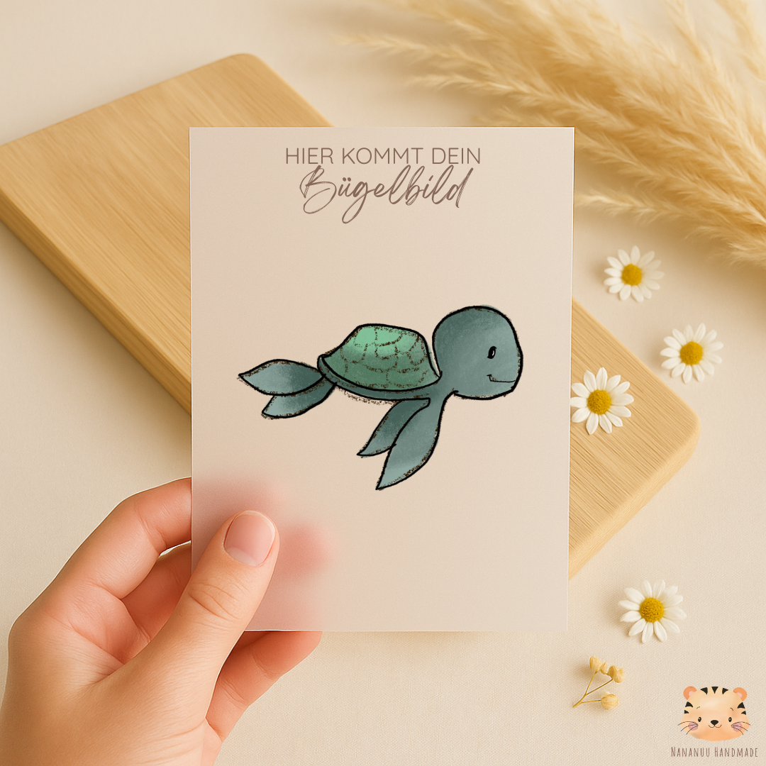 Vorbestellung: Bügelbild Doodle Schildkröte