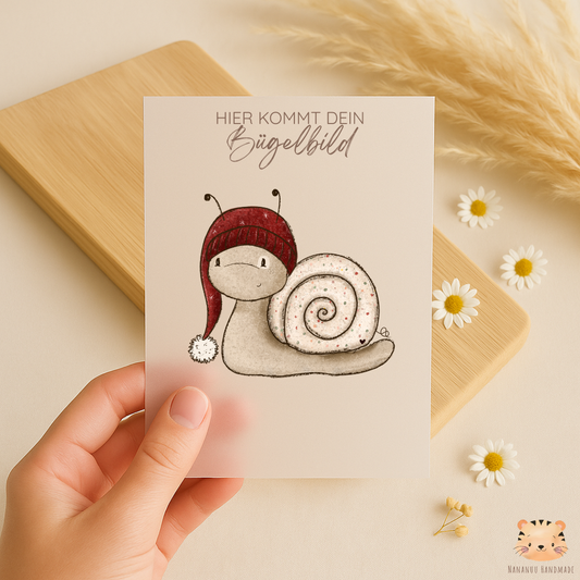 Vorbestellung: Bügelbild Winterschnecke